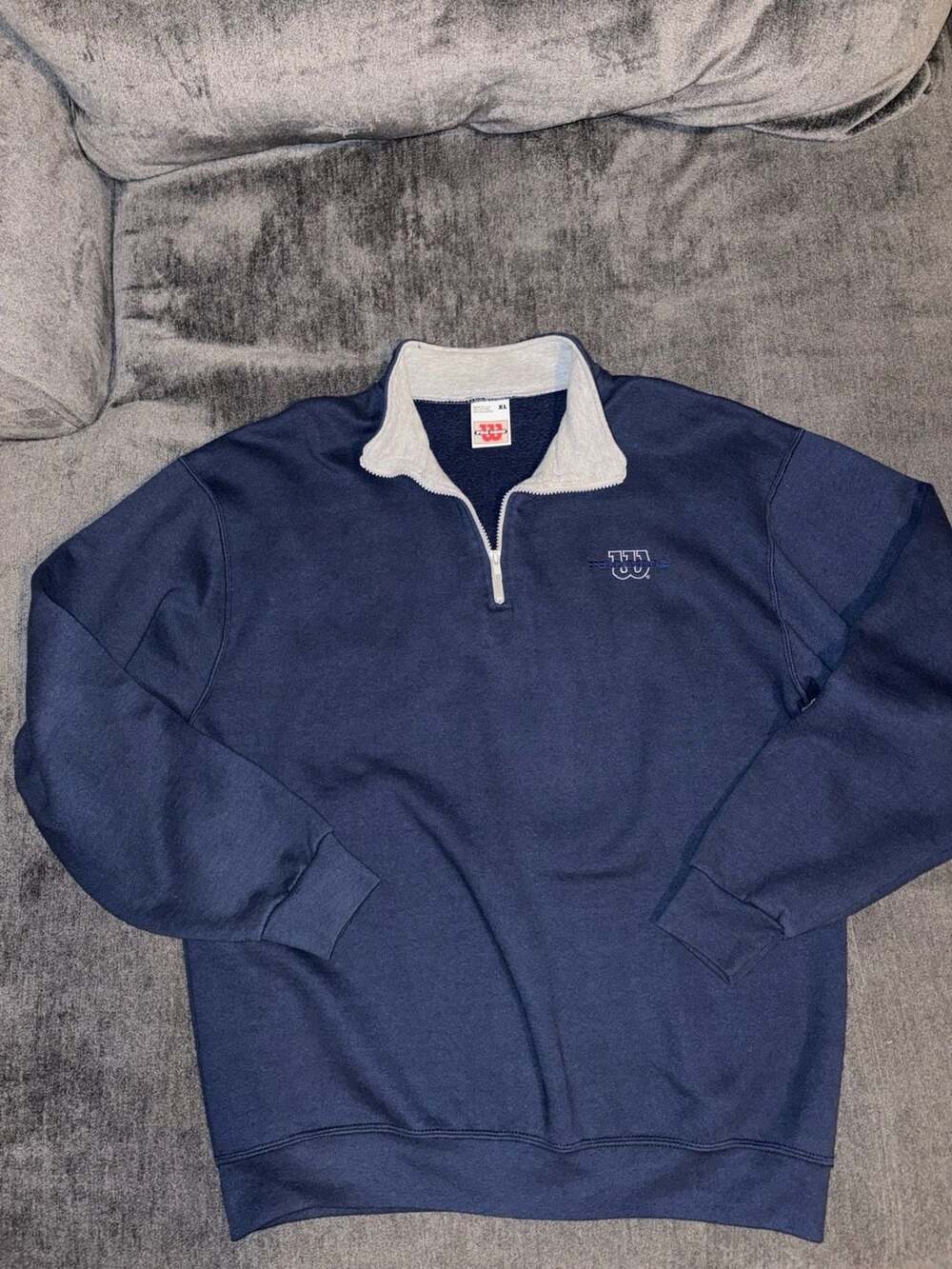 Wilson Pro 5000 Quarter-Zip Sweatshirt Size XL Navy Blue Vintage 90s